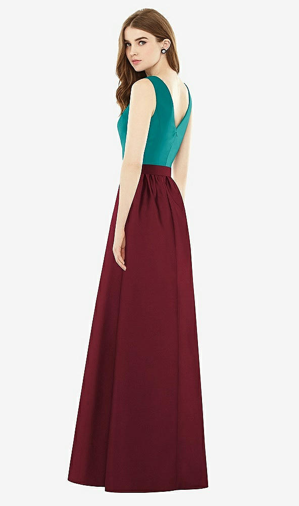 Back View - Cabernet & Jade Alfred Sung Bridesmaid Dress D752