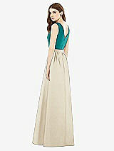 Rear View Thumbnail - Champagne & Jade Alfred Sung Bridesmaid Dress D752