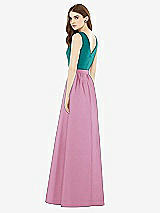 Rear View Thumbnail - Powder Pink & Jade Alfred Sung Bridesmaid Dress D752