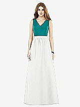 Front View Thumbnail - White & Jade Alfred Sung Bridesmaid Dress D752