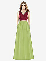 Front View Thumbnail - Mojito & Burgundy Alfred Sung Bridesmaid Dress D753