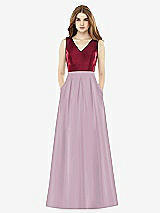 Front View Thumbnail - Suede Rose & Burgundy Alfred Sung Bridesmaid Dress D753