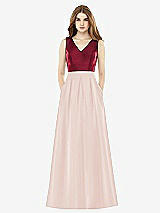 Front View Thumbnail - Blush & Burgundy Alfred Sung Bridesmaid Dress D753