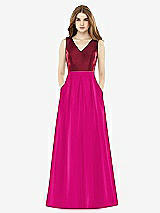 Front View Thumbnail - Think Pink & Burgundy Alfred Sung Bridesmaid Dress D753