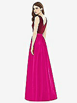 Rear View Thumbnail - Think Pink & Burgundy Alfred Sung Bridesmaid Dress D753