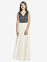 Front View Thumbnail - Ivory & Midnight Navy Dessy Collection Junior Bridesmaid Dress JR542