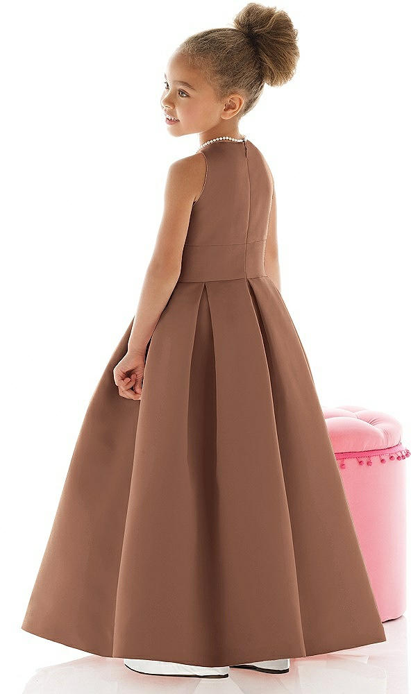 Back View - Cognac Flower Girl Dress FL4059