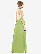 Rear View Thumbnail - Mojito & Ivory Strapless Pleated Skirt Maxi Dress with Pockets