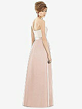 Rear View Thumbnail - Cameo & Ivory Strapless Pleated Skirt Maxi Dress with Pockets