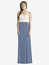 Front View Thumbnail - Larkspur Blue & Ivory Social Bridesmaids Dress 8191