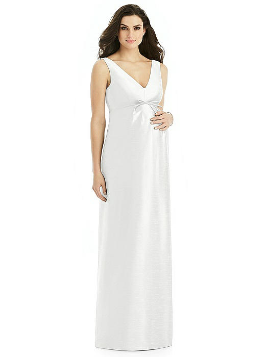 Sleeveless Satin Twill Maternity Dress