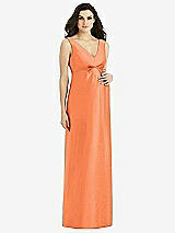 Front View Thumbnail - Portofino Orange Sleeveless Satin Twill Maternity Dress
