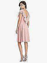 Rear View Thumbnail - Rose Midi Natural Waist Ruffled VNeck Dress