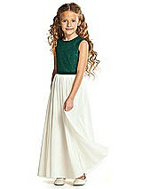 Front View Thumbnail - Hunter Green Flower Girl Dress FL4061