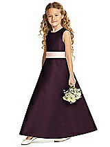 Front View Thumbnail - Deep Plum & Blush Flower Girl Dress FL4062