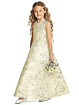 Front View Thumbnail - Butter Yellow Floral Flower Girl Dress FL4062FP