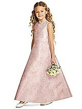 Front View Thumbnail - Bow And Blossom Print Flower Girl Dress FL4062FP