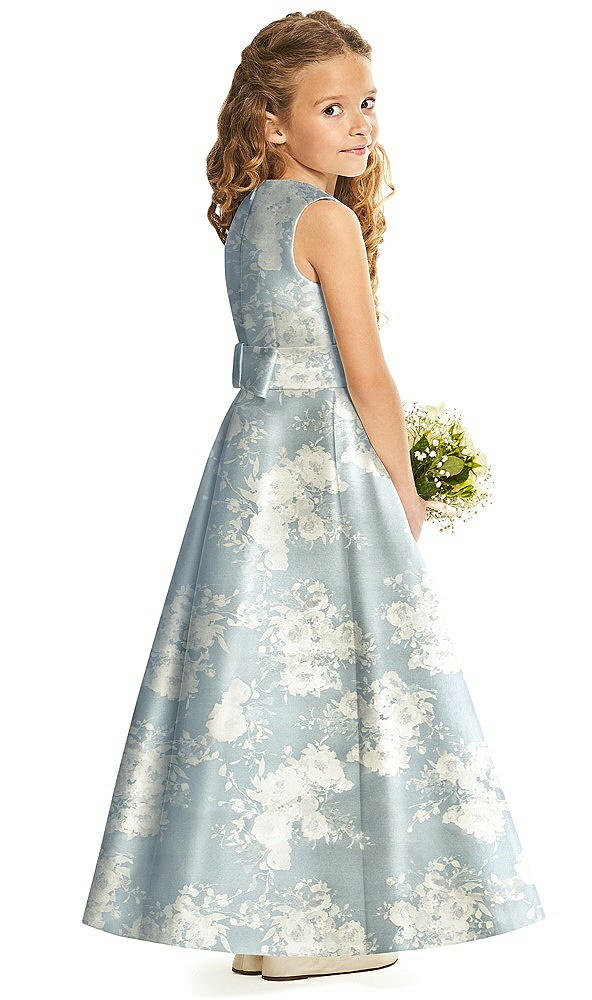 Back View - Porcelain Blue Seraphina Floral Flower Girl Dress FL4062FP