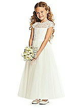 Front View Thumbnail - Ivory Flower Girl Dress FL4063