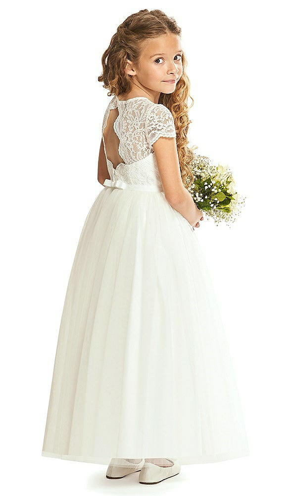 Back View - Ivory Flower Girl Dress FL4063