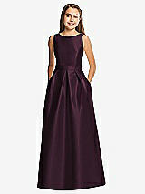 Front View Thumbnail - Deep Plum Alfred Sung Junior Bridesmaid Style JR544