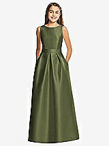 Front View Thumbnail - Olive Green Alfred Sung Junior Bridesmaid Style JR544