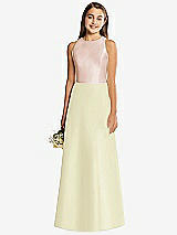 Rear View Thumbnail - Butter Yellow & Cameo Alfred Sung Junior Bridesmaid Style JR545