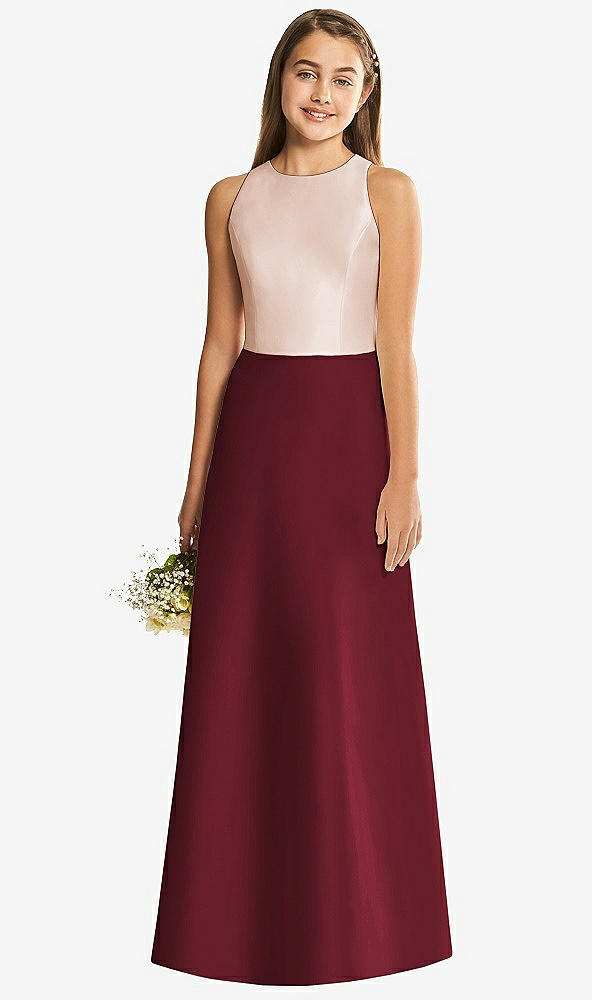 Back View - Cabernet & Cameo Alfred Sung Junior Bridesmaid Style JR545