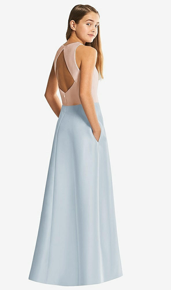 Front View - Mist & Cameo Alfred Sung Junior Bridesmaid Style JR545