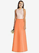 Rear View Thumbnail - Portofino Orange & Cameo Alfred Sung Junior Bridesmaid Style JR545