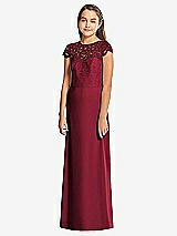 Front View Thumbnail - Burgundy Alfred Sung Junior Bridesmaid Dress JR546