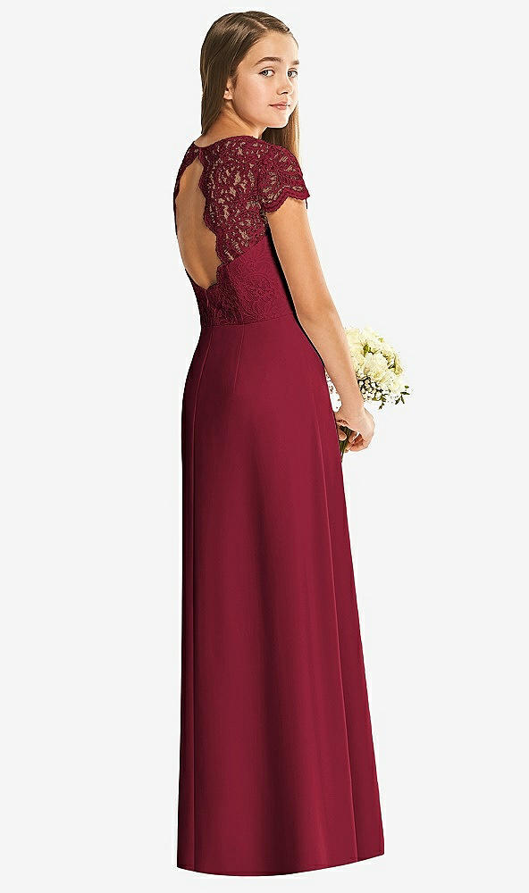 Back View - Burgundy Alfred Sung Junior Bridesmaid Dress JR546