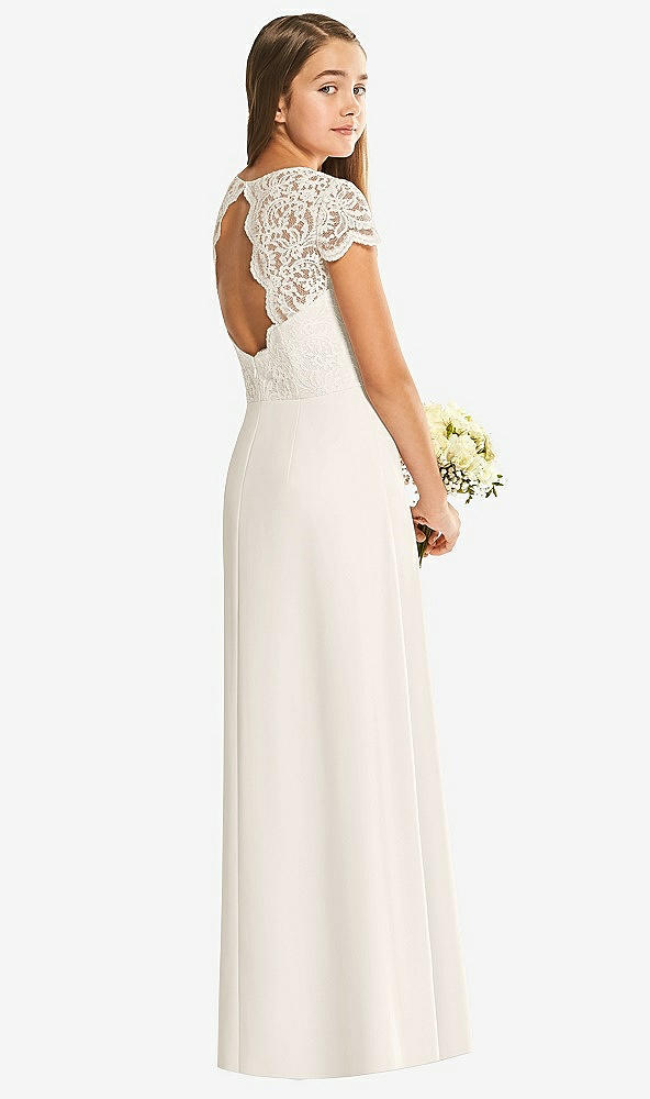Back View - Ivory Alfred Sung Junior Bridesmaid Dress JR546