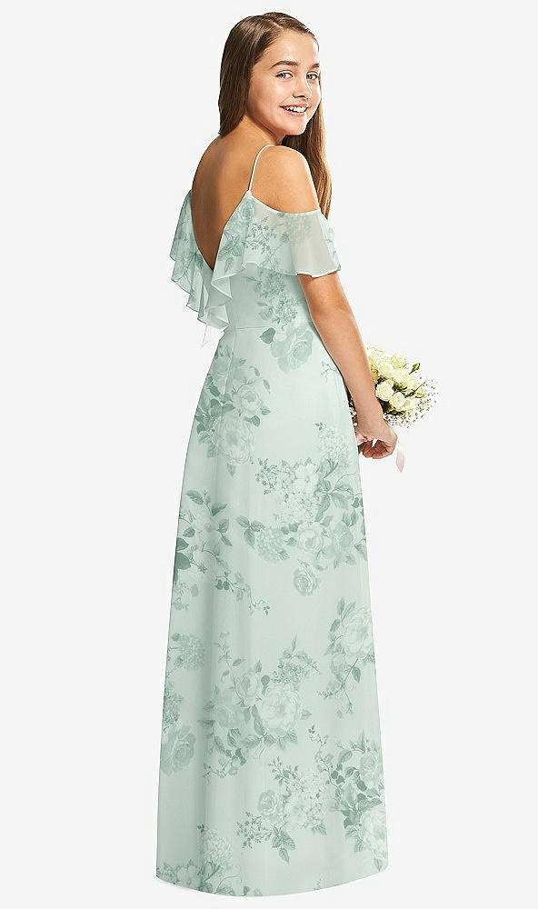 Back View - Mint Green Floral Dessy Collection Junior Bridesmaid Dress JR548