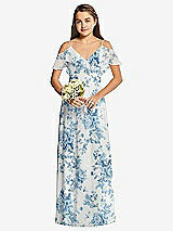 Front View Thumbnail - Cottage Rose Dusk Blue Dessy Collection Junior Bridesmaid Dress JR548