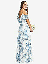 Rear View Thumbnail - Cottage Rose Dusk Blue Dessy Collection Junior Bridesmaid Dress JR548