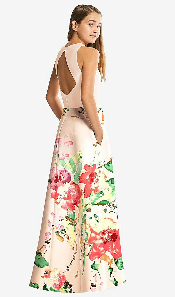 Back View - Blush Bouquet Alfred Sung Junior Bridesmaid Dress JR545CBP