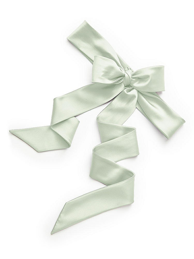 Back View - Mint Green Satin Twill Flower Girl Sash