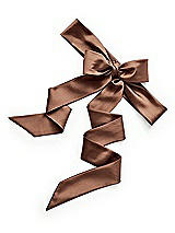 Rear View Thumbnail - Cognac Satin Twill Flower Girl Sash