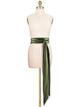 Front View Thumbnail - Olive Green Satin Twill Wedding Sash