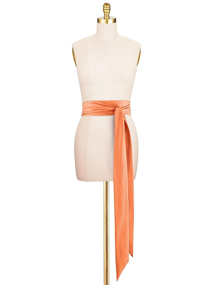 Front View - Portofino Orange Satin Twill Wedding Sash