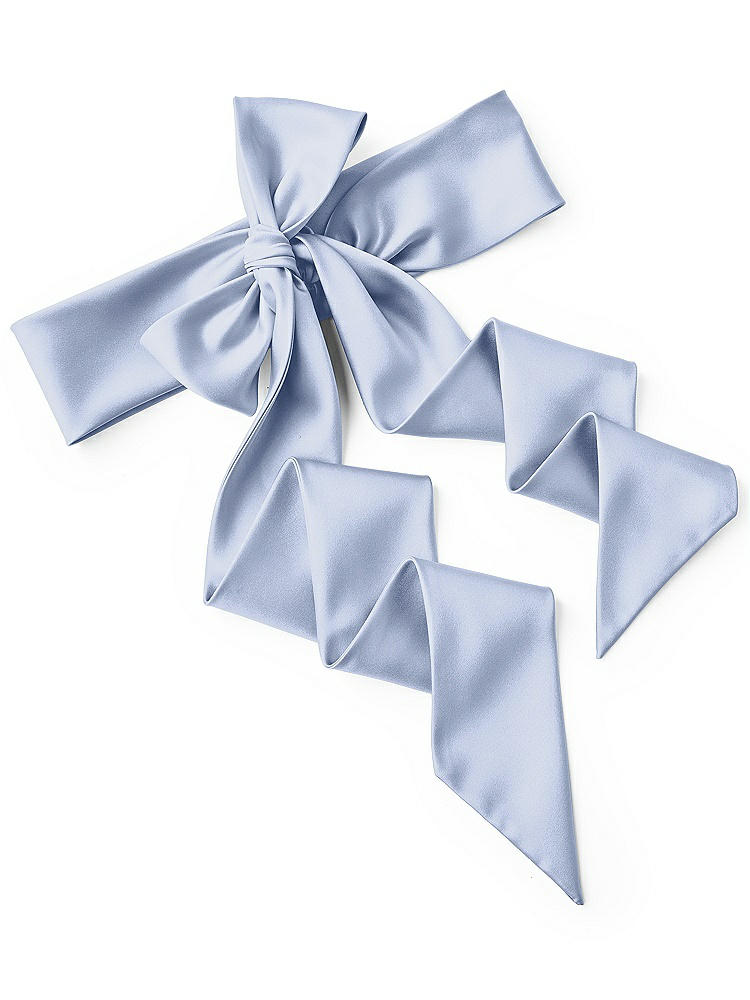 Back View - Sky Blue Satin Twill Wedding Sash