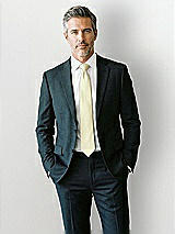 Front View Thumbnail - Butter Yellow Yarn-Dyed Modern Tie by After Six