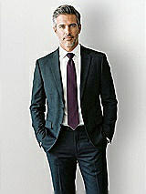 Front View Thumbnail - Aubergine Yarn-Dyed Modern Tie by After Six