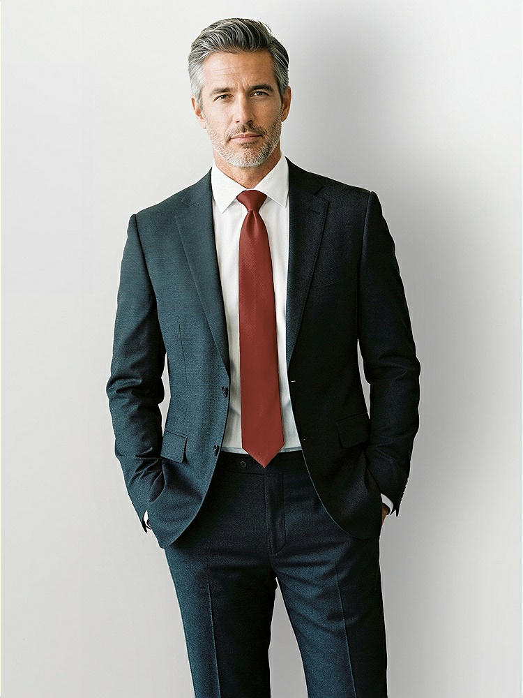 Front View - Auburn Moon Yarn-Dyed Modern Tie by After Six