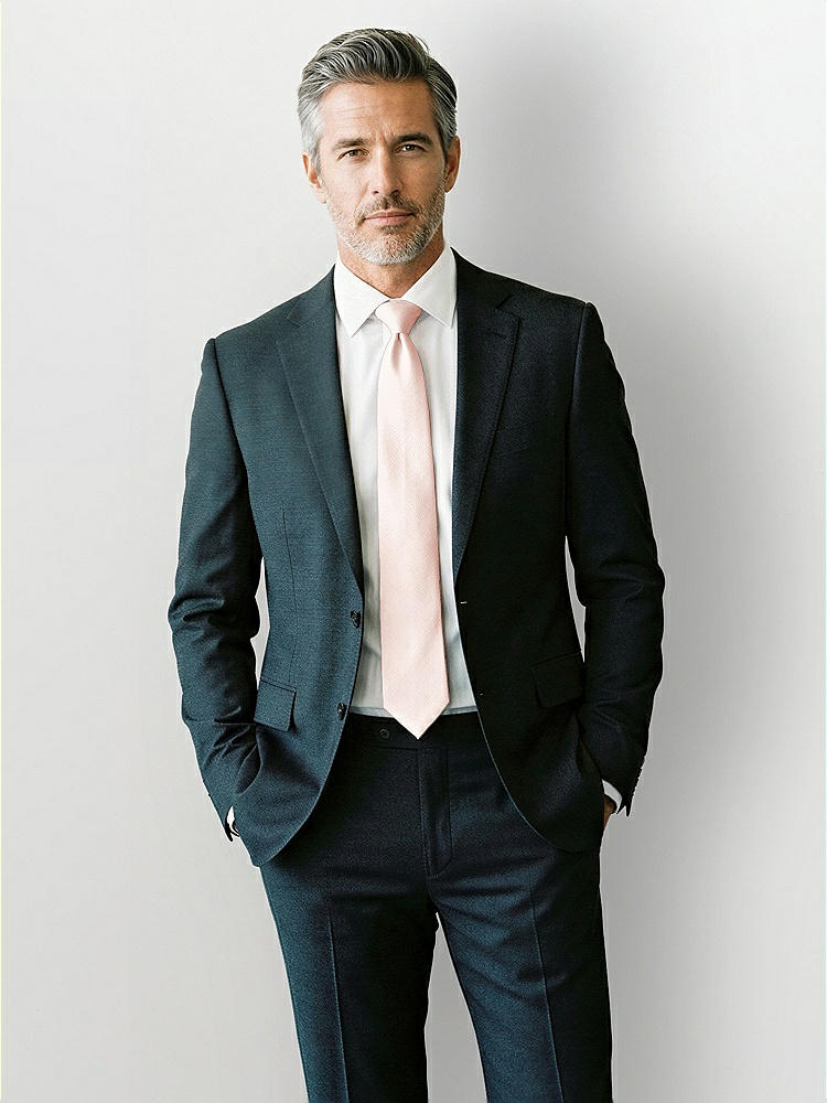 Front View - Blush Yarn-Dyed Modern Tie by After Six