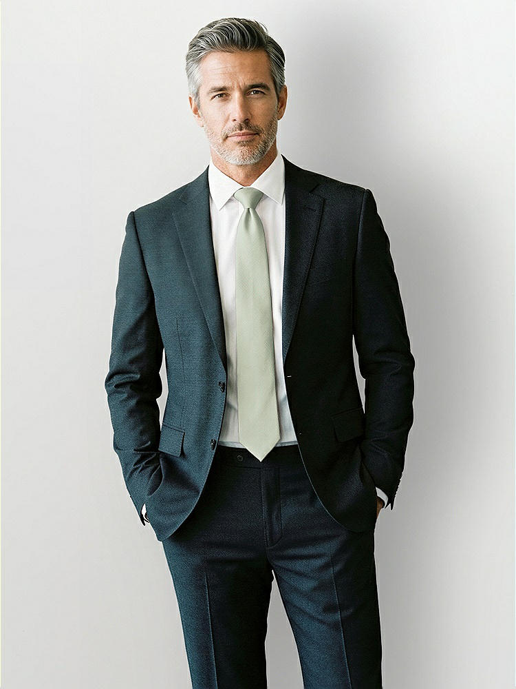 Front View - Celadon Yarn-Dyed Modern Tie by After Six