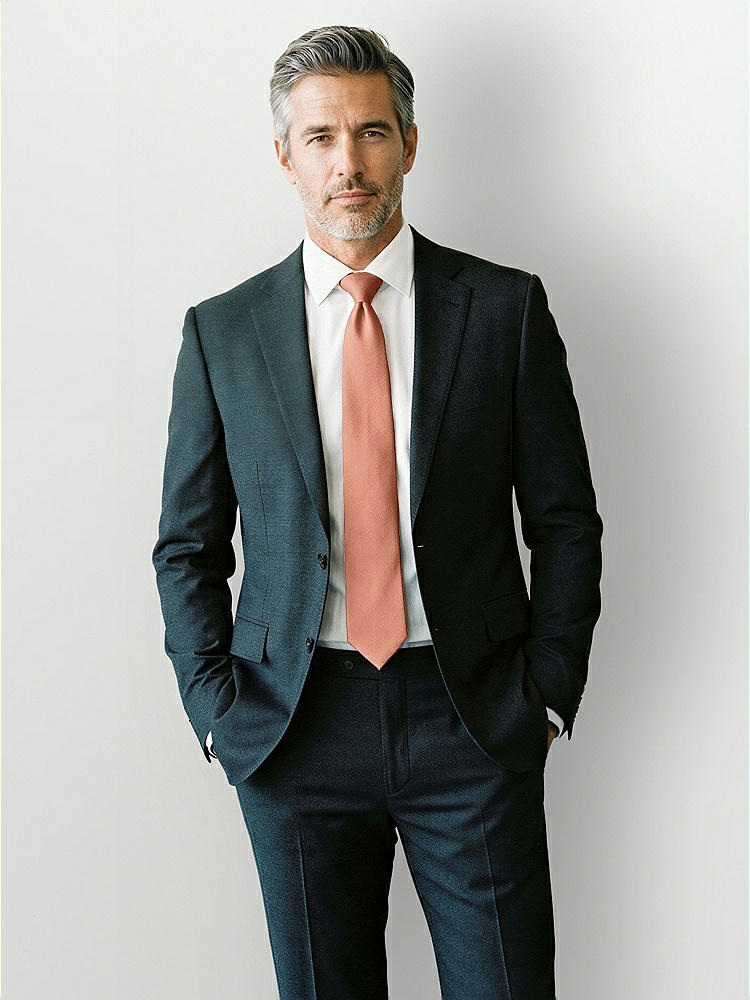 Front View - Copper Penny Yarn-Dyed Modern Tie by After Six