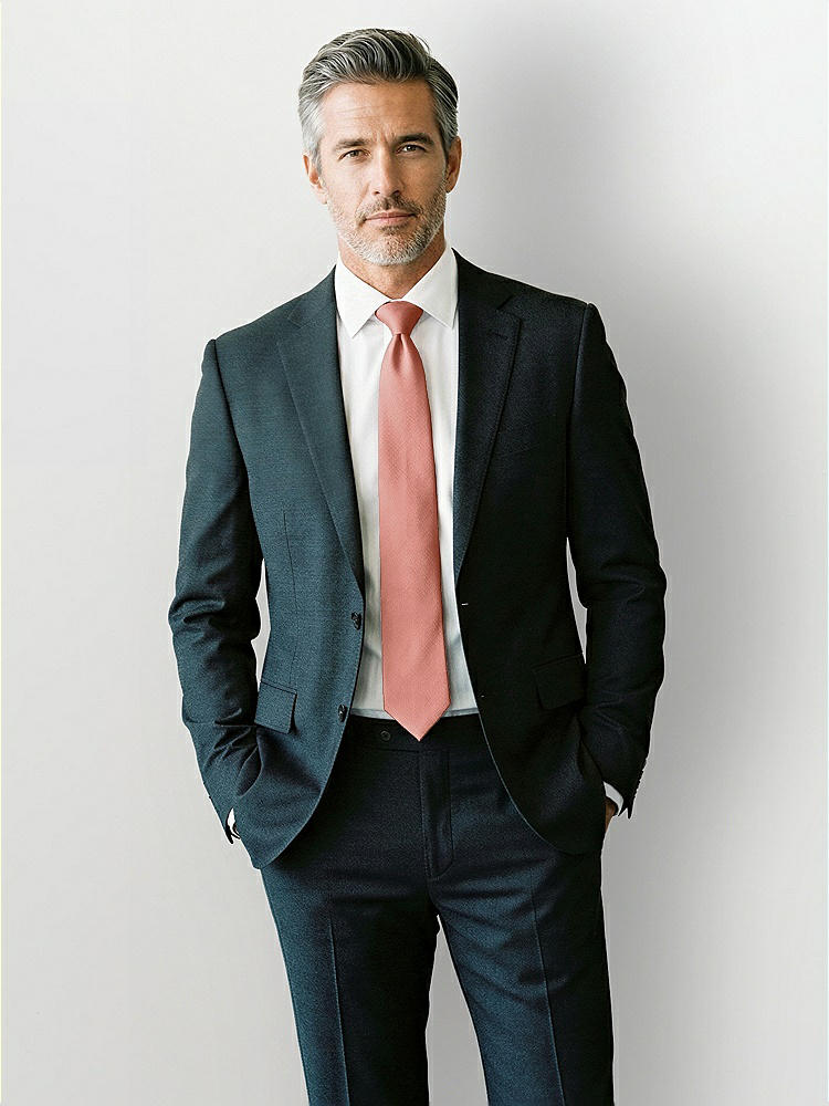 Front View - Desert Rose Yarn-Dyed Modern Tie by After Six