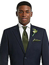 Alt View 3 Thumbnail - Olive Green Yarn-Dyed Modern Tie by After Six